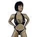 Produktbild Lederoptik Bikini, Neckholder BH und Tanga, sexy Frauen Wetlook Schnür-Top, Gogo Tabledance Dessous - SEE-X Fetisch Club-Wear Mod-Nr 9066