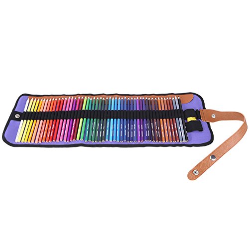 Colored Pencils Set,New 50 Colors Premier Colored Pencils with Portable Handmade Roll-up Canvas Carry Case Sketching Art Kit for Beginners Artists, Adults & Kids
