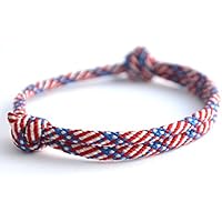 KOMIMAR Surfer Armband - cool lässiger Surf Style - Freundschaftsarmband - Surfer - Skater - Snowboarder - DIY - Geschenkidee - Handgemacht - Yachting - Skaterschmuck - Surferarmband - USA - stars and stripes - Amerika