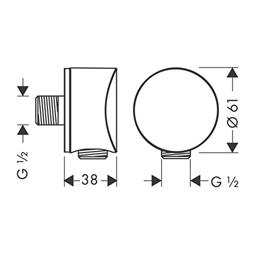 hansgrohe Fixfit S Schlauchanschluss, ohne Rückflussverhinderer, Anschlusswinkel aus Metall, chrom - 4