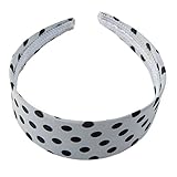 Lieferumfang: 1 Haarreif Amakando Rockabilly Haarschmuck - weiß-gepunktet - Polka Dots Kopfschmuck Rock n Roll Kleidung Retro Vintage Haarreif 50s 60s Kostüm Accessoire 50er 60er Jahre Haareifen