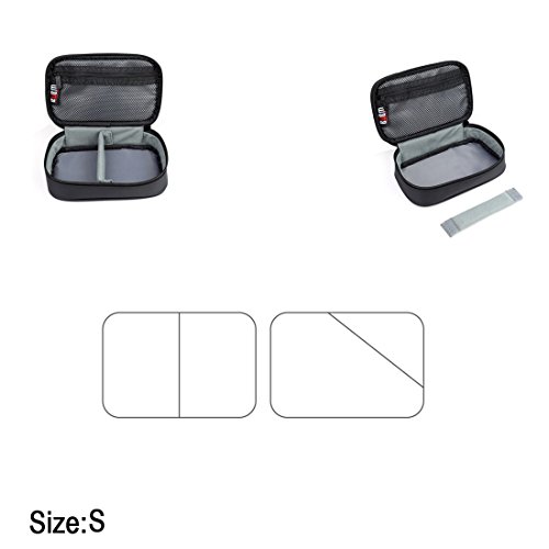 BUBM 3 Stücke Faltbare Kosmetiktasche Reisetasche Organisator Elektronisch Zubehör Tragetasche in Reise,Schwarz - 9