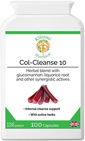 Col-Cleanse 10 | Vegan and Vegetarian | Herbal Detox and Colon Support | Contains Aloe Vera, Cayenne, Glucomannan, Ginger &amp; Liquorice Root and other herbal ingredients| 100 capsules | Made in the UK