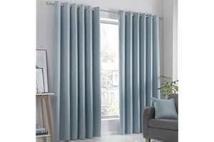 Fusion Strata Rideaux doublés à œillets tissés Bleu canard 100 % polyester 117 x 183 cm