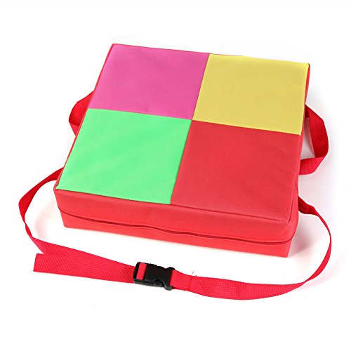 Zicac Sturdy Oxford Dismountable Adjustable Harness Baby Toddler Infant Cushion Dining Chair On the Go Booster Seat Bag Travel Storage Chair (Red)