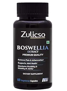Zulicso Boswellia Serrata Extract (Shallaki) 65% Boswellic Acid 500 mg | Supports Healthy Joint | Maintains Joints Flexibility & Mobility | - 60 Veg Capsules