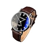 wuayi Herren-Armbanduhr, luxuriös, modisches Kunstleder, Quarzuhr, Analoganzeige, für Weihnachten, Geburtstag, Geschenk