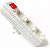 Tek-İş &Uuml;&ccedil;l&uuml; Topraklı Anahtarlı Golyat Priz, Beyaz, 3 Soket Anahtarlı 3'l&uuml; Priz Topraklı &Ccedil;oklu Priz, Elektrik Dağıtıcı