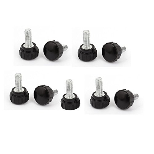 sourcingmap® 9 Stück Drehmaschine M6 x 18 mm x 15 mm schwarz Runde Kopf Flügelschraube Rände