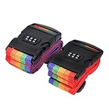 Correa para el equipaje de vivos colores para asegurar la maleta y evitar que se pueda abrir durante el viaje con combinación numérica de tres dígitos para aumentar la seguridad.