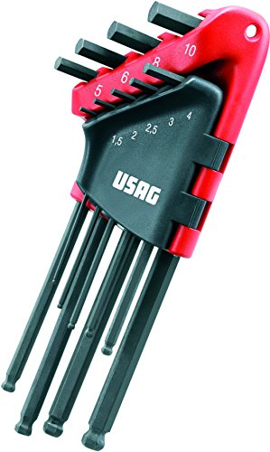 USAG 280 LTS/S9 U02800084 Serie di 9 Chiavi Maschio Esagonale Lunghe Testa Sferica