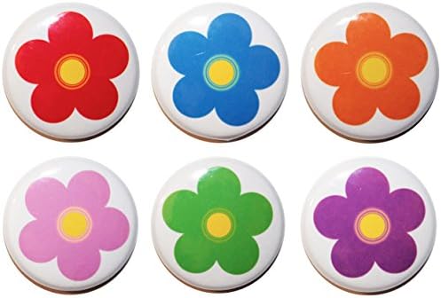 Vibrant Daisy Flower Fridge Magnets Made in UK by Button Zombie (6, 25mm (1 Inch))