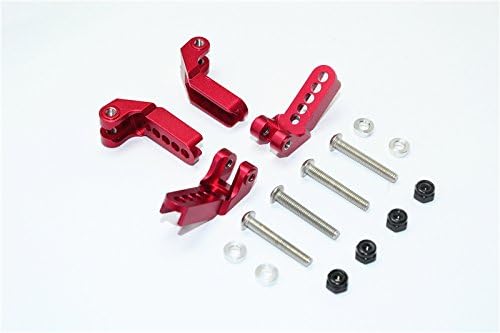 TRAXXAS-1/10 TRX4 DEFENDER TRAIL CRAWLER ALUMINUM ADJUSTABLE F/R DAMPER MOUNT -16PC SET (red)