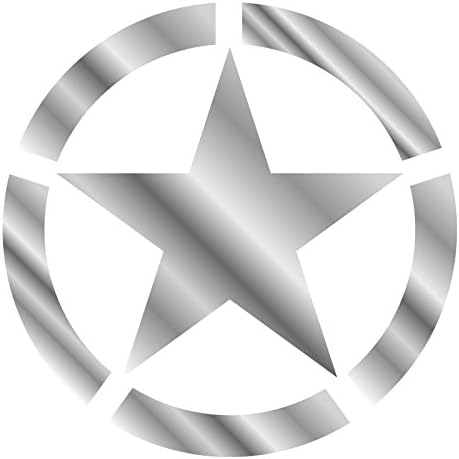 Sticker Tuning Military Star 45 cm Various Colours Custom Stickers Decals silver