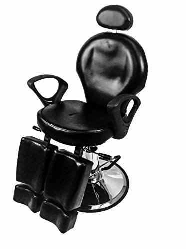 Beauty Salon Supplies Multi Use Split Leg Chair for Pedicure Make up Hairdressing Barber Tattoo Threading - Black