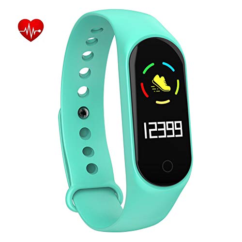Preisvergleich Produktbild Mrrong Intelligente Wasserdichte Herzfrequenzüberwachung Armband Schritte Sport Schlaf Überwachung Touchscreen Armband Unterstützung Anruf Erinnerung SMS,Green