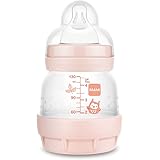 MAM Biberon Easy Start Anticolica, con Tettarella in Silicone SkinSoftTM, 0+ Mesi, 130 ml, Rosa