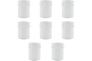 KingYH 8 Piezas Plástico Vela Casquillo 43x60mm Blanco Manga para Vela de Lamparas para Apliques Araña Cristal Led Colgante Pantalla Pared Decoración de Candelabro