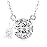 VEECANS Collana Donna in Argento S925'Scintillante Stella' con Pendente Zircone Swarovski Regalo per Il San Valentino, La Festa della Mamma e Il Natale, Prolunga 45+5cm (Stella)