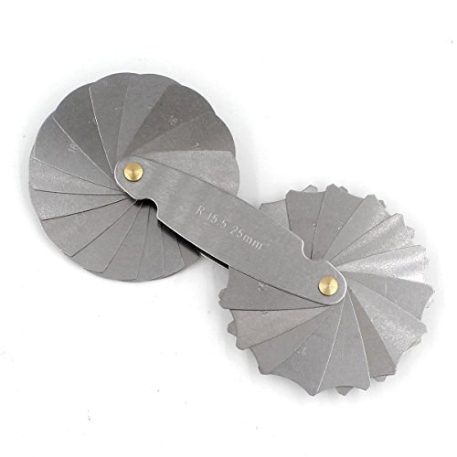 Radius Gauge R15-25mm 30 Leaves Metric Stainless Steel Test Ulnar