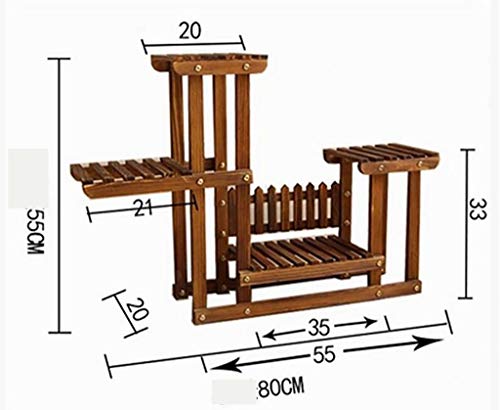Preisvergleich Produktbild PIN Hauptmöbel-Blumentopf-Speicher-Blume... karbonisiertes festes Holz-Blumengestell, Balkon mehrschichtiges Bonsai-hölzernes Blumengestell, Innenwohnzimmer-Fleisch-Pflanzen-Regal Gartenregal