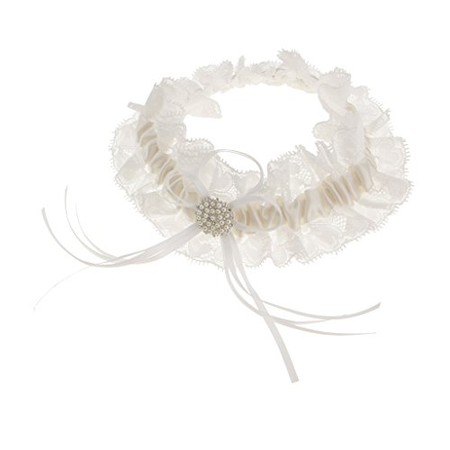 Preisvergleich Produktbild MagiDeal Elegantes Strumpfband Hochzeitsstrumpfband - Brautkleid Hochzeit, Weiß