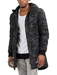 trueprodigy Casual Hombre marca Chaqueta Parka camuflaje ropa retro vintage rock vestir moda con capucha deportivo slim fit designer cool urban fashion jacket color azul 3573109-4010