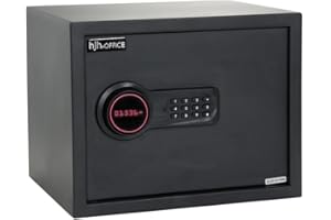 hjh OFFICE Cassaforte con serratura a combinazione 27 L SAFE COMPACT in acciaio nero, 30 x 38 x 30 cm, 830037