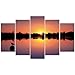 Produktbild Lo+DeModa BESTSUNSET-Set Karo Pyramide, 5 Stück, Polyester/Paulownia, Mehrfarbig, 22 x 93 x 1.5 cm, 2 Einheiten