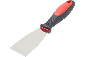 Fit For The Job Spatule pour Enduit à poignée Souple 50 mm Bricolage, spatule Mastic pour appliquer et Lisser Enduit et Produits d’étanchéité pour Boucher Trous et Fissures, Lame en Acier Inoxydable