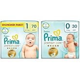 Prima Bebek Bezi Premium Care 1 Beden 70 Adet Yenidoğan Jumbo Paket &amp; Prima Bebek Bezi Premium Care 0 Beden 30 Adet Premat&uuml;re
