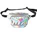 Produktbild WINOMO Frauen Größe Pack holografisch Fanny Pack Staubsaugerbeutel von Sport wasserdicht 80 S Größe Pack Modus Bum Bag für Außen (Silber)
