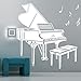 Produktbild wall 's Egal Grand Piano Glück ist Walk mit Klavier Melodie Vinyl Abnehmbare Wandtattoo Decor Art Wandbild DIY, Vinyl, Weiß, Large