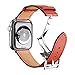Produktbild Happysdh Armband für IWatch 4 Apple Watch 40/44mm, Smartwatch Zubehör Butterfly-Schnalle aus Leder Ersatzarmband Armbänder Smartwatch für Männer Frauen (rot, 40mm)