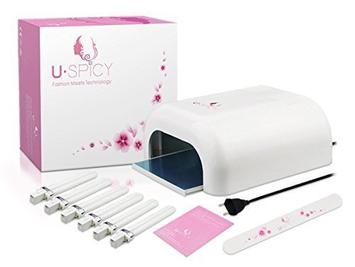Nageltrockner USpicy36W UV Nagellacktrockner Lichthärtungsgerät Lichthärtegerät lichthärtungsgerät Timer kontrol Nagel trockner mit 6 Röhren & Anti-UV-Handschuhen - 2