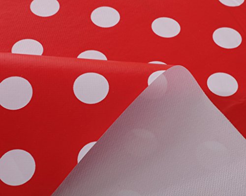 Vinylla Tischdecke, Wachstuch, PVC, abwischbar, Motiv: Punkte, Rot – 140x240cm - 5