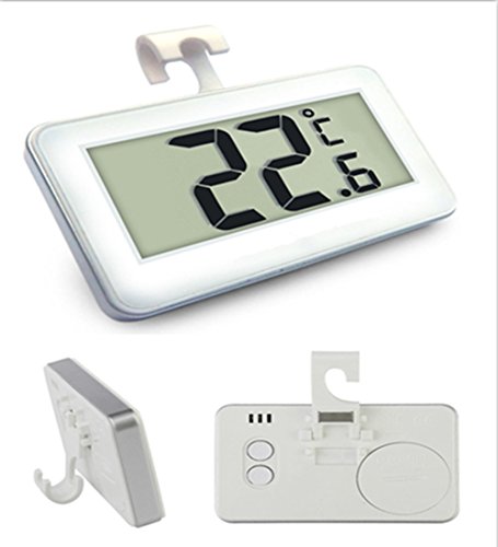 Mini Digital Kühlschrank / Gefrierschrank Thermometer gehören Magnet und Haken, COUTUDI Handy Gadget für Kühlraum, mit großen LCD & Frost Alert