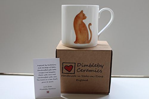 Ginger Cat Fine Bone China Mug in Gift Box - Handmade in Stoke on Trent, England