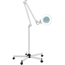 Lampe Loupe LED 24W Sur Pied - 5 Dioptries - Pour Esthéticienne Ou Bijouterie