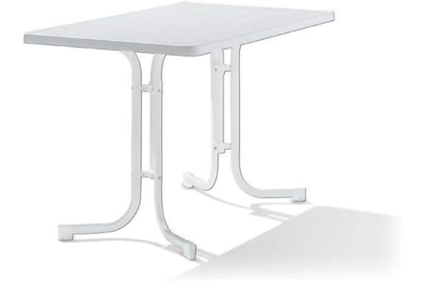 Sieger 133/W Table de Jardin Acier Blanc 115 x 70 x 72 cm