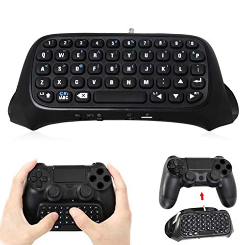 Preisvergleich Produktbild perlo33ER Dobe Abnehmbare kabellose Schreib-Bluetooth-Gamepad-Tastatur für PS4-Controller - Schwarz