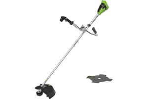 ‎GREENWORKS TOOLS Greenworks 40V Akku Freischneider mit bürstenlosem Motor, Geschirr, Motorradgriff, 40 cm Schnittbreite, 2 mm Nylonfäden oder 25 cm Klinge, OHNE 40 V Akku und Ladegerät, 3 Jahre Garantie GD40BCB