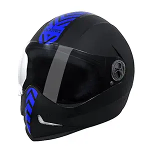 Steelbird SB-50 Adonis Dashing Black Blue with Plain Visor- Large