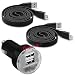 Produktbild Fonetic Solutions Kompatibel mit Viliv X70 EX 17,8 cm (7 Zoll), 12 V/24 V, kompakt, kleine Bullet, USB Dual Port Kfz-Reiseadapter, Ladegerät und 2 x 1 m Micro-USB-Ladekabel