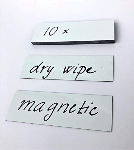 Scribble 120  x 40  x 0 76  mm etiquetas con superficie de borrado en seco magn  tico Flexible       brillante color blanco  Pack de 10 
