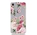 Produktbild Miagon Transparent Handyhülle für iPhone Xr 6.1",Silikon Hülle für iPhone Xr 6.1", Schön Kreativ Rosa Blume Muster Weiche Silikon Schutzhülle für iPhone Xr 6.1"