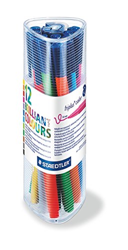 Book's Cover ofStaedtler Triplus Color 323 Gobelet Triangulaire 12 Feutres Coloriage Pointe Moyenne 1 mm Assortis