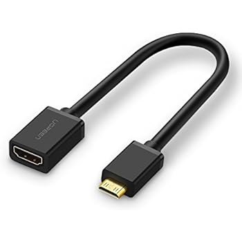 UGREEN Mini HDMI to HDMI Adapter Cable, HDMI Type C to Type A Converter Support 3D, 4K Vision Transfer Suitable for Mini HDMI Equipped Nikon D5500, Fuji X100S Camera, Canon XA20 HD, Sony HDR-XR500 Camcorder, Raspberry Pi Zero, Lenovo Yoga 12 ThinkPad Laptop, RCA Maven Pro 11.6 Tablet and More