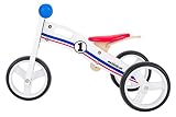 BIKESTAR® Frühstarter Kinderlaufrad für freche Zwerge ab ca. 18 Monaten ★ 7er Natur Holz Edition ★ Weiß Blau Rotes Rally Design - 4