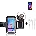 Produktbild TOP SET für Motorola Moto G5s Neopren Jogging Armband Sportarmband Oberarmband für Motorola Moto G5s schwarz mit Reflektor Streifen + Ohrstöpsel. Fitness Lauf Armband